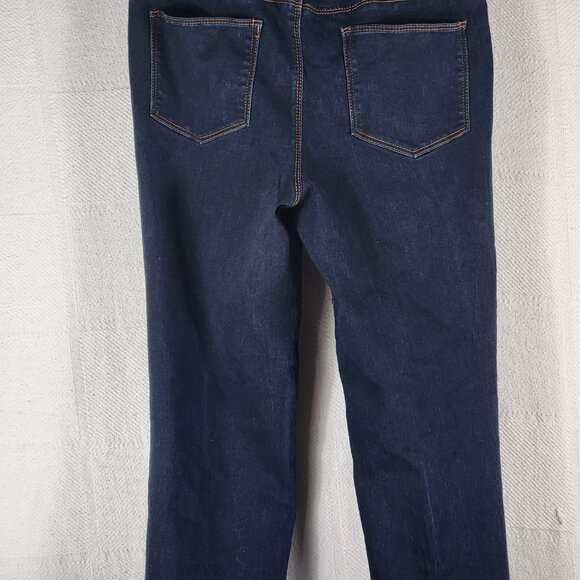 Faded Glory Dark Wash Cotton Poly Rayon Span Mid Rise Stretch Slim Jeans Sz 14A - Picture 10 of 16